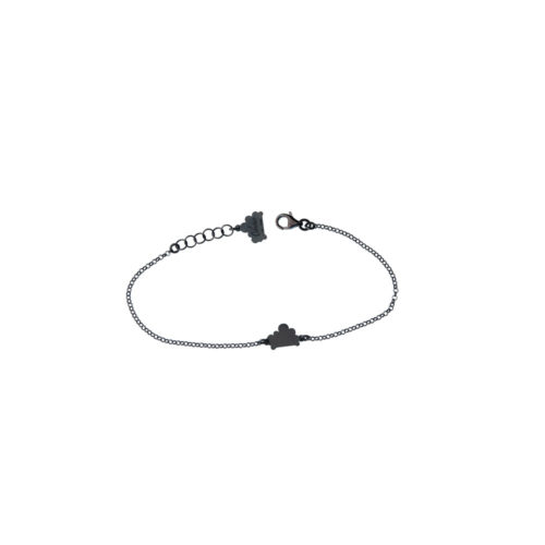 Single Cloud Chain Oxidized Silver Bracelet Nimbus Ludo LudoJewellery