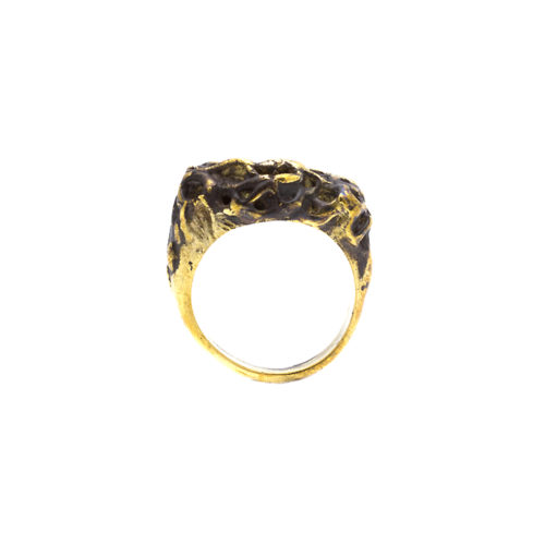 Doctum Doces Collection honeycomb-ring-2-brass-front-view