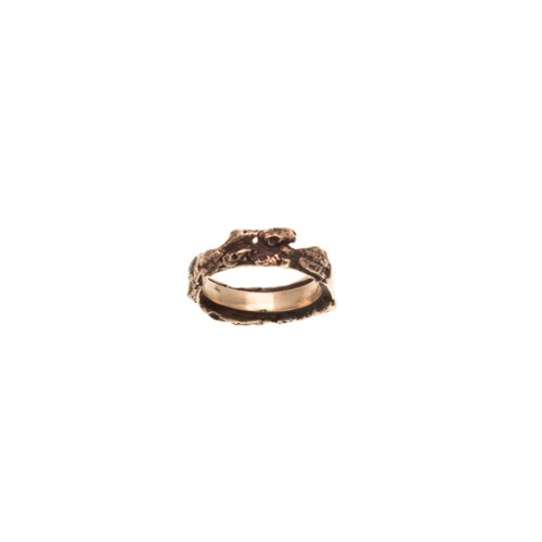Doctum Doces Collection bark-3-bronze-ring-top-view